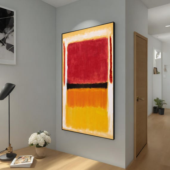 Abstract Mark Rothko Art Wall Art Bold Red And Yellow Artwork Modern Minimalist Painting Rothko Art Ready To Hang Decoration