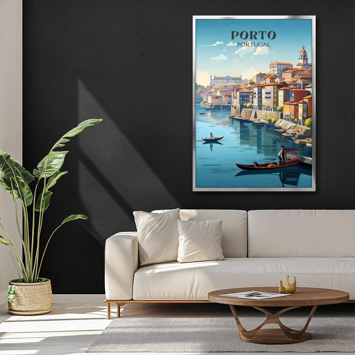 Porto Portugal Poster Art Vibrant Cityscape Wall Decor Travel Poster Portugal Poster Coastal River Scene Wall Art Art Gift - Image 3