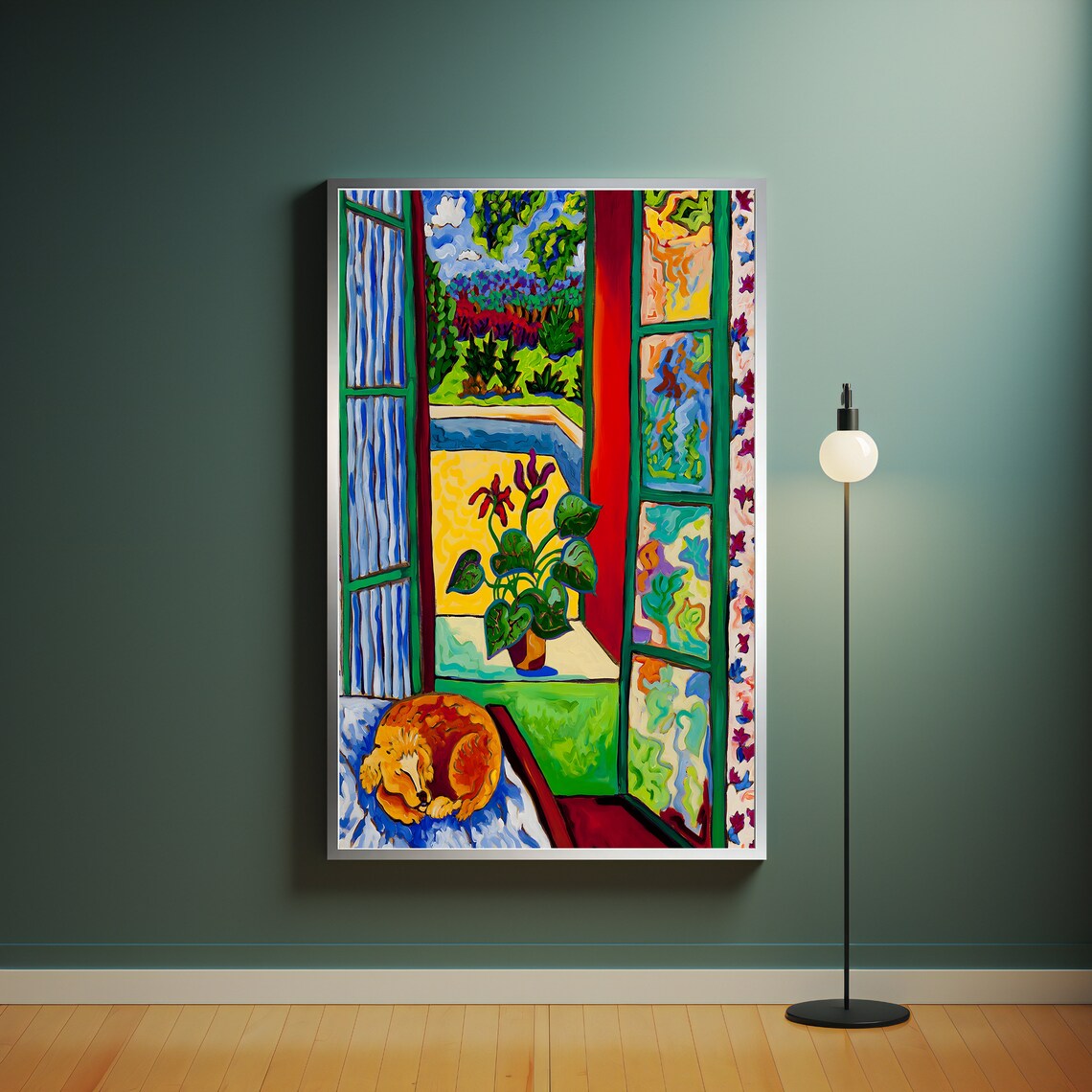 Henri Matisse Sleeping Cat by the Garden Window Fauvist Art Poster - Image 3