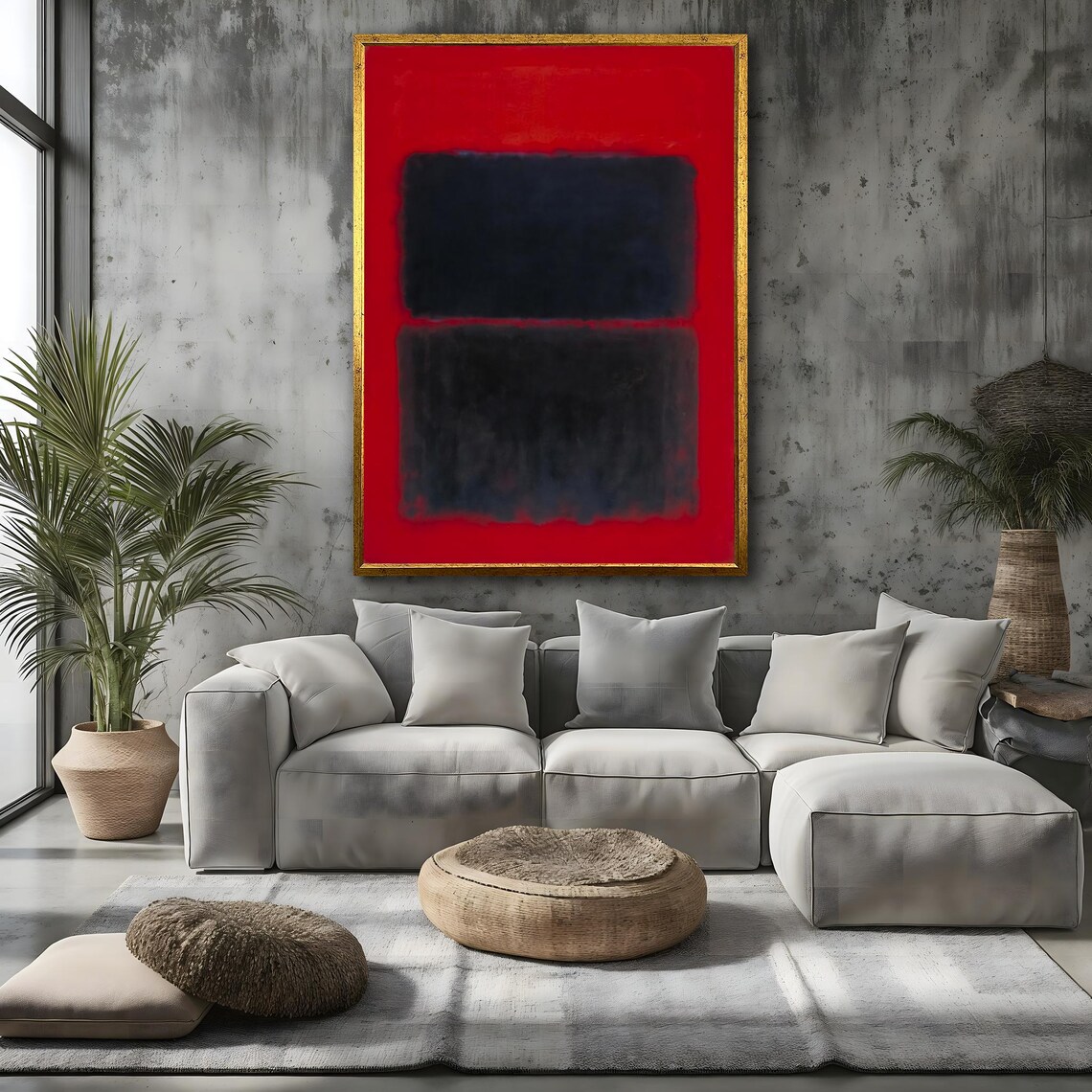 Mark Rothko Red Abstract Print Minimal Decor Red And Black Wall Decor Modern Wall Art Ready To Hang Unique Home Decor Gift - Image 3
