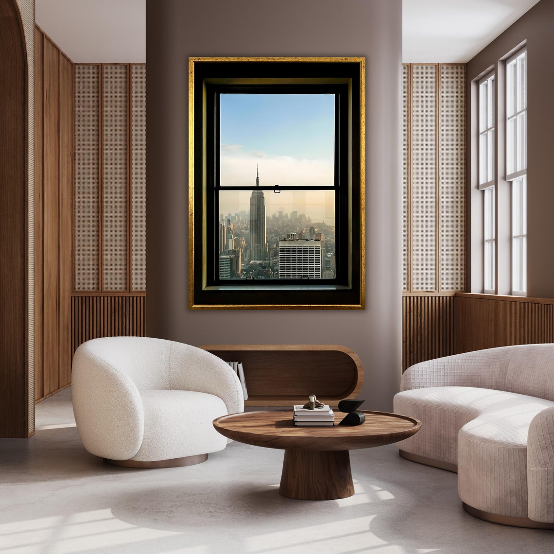 Empire State Building New York City Skyline Window View Travel Poster - Image 2