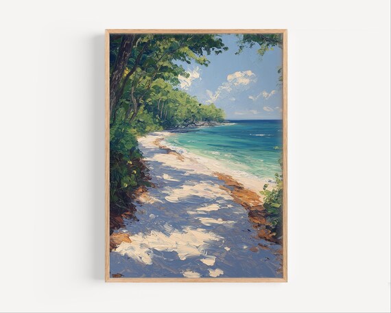 Biscayne National Park Florida Tropical Shoreline Oil Painting Poster
