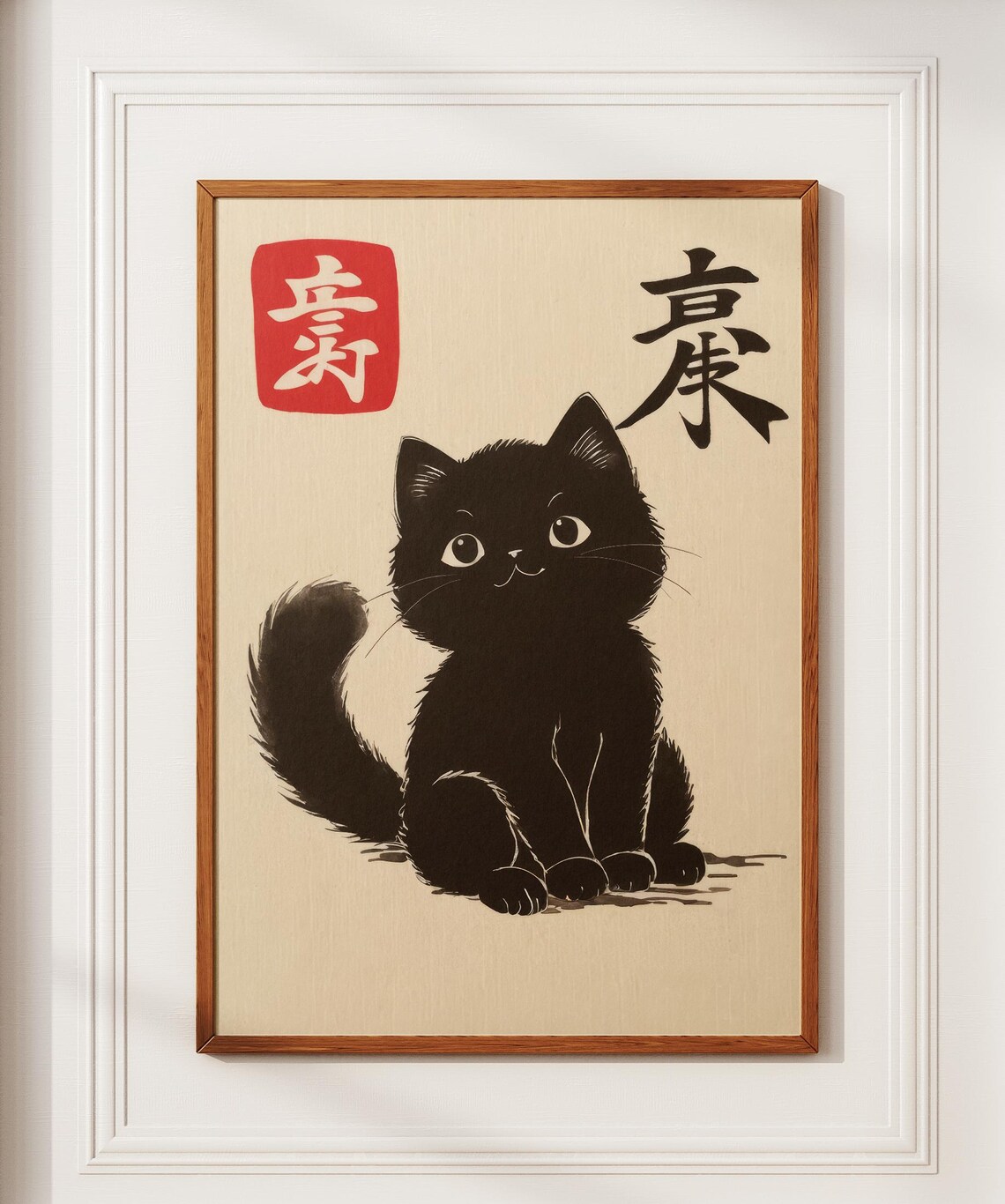 Japanese Cat Poster Japanese Cat Art Print Cat Lovers Gift Japanese Vintage Wall Art Japanese Woodblock Print Animal Wall Decor