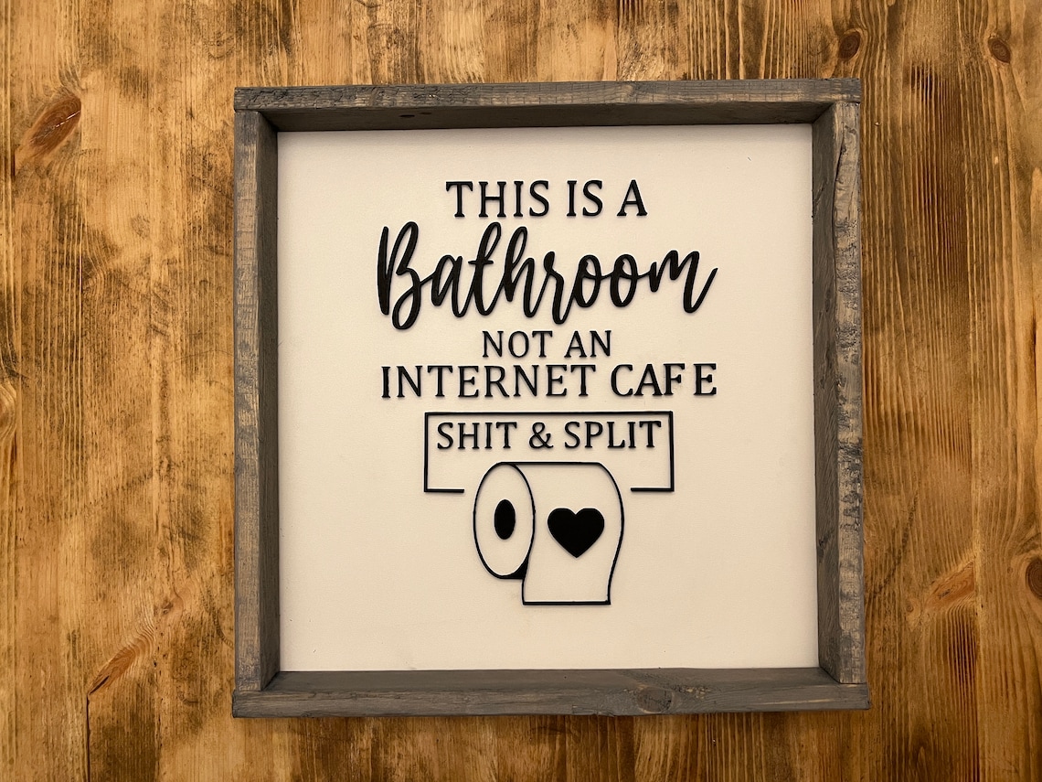 Farmhouse Bathroom Sign, Funny Bathroom Humor Art Print - Image 3
