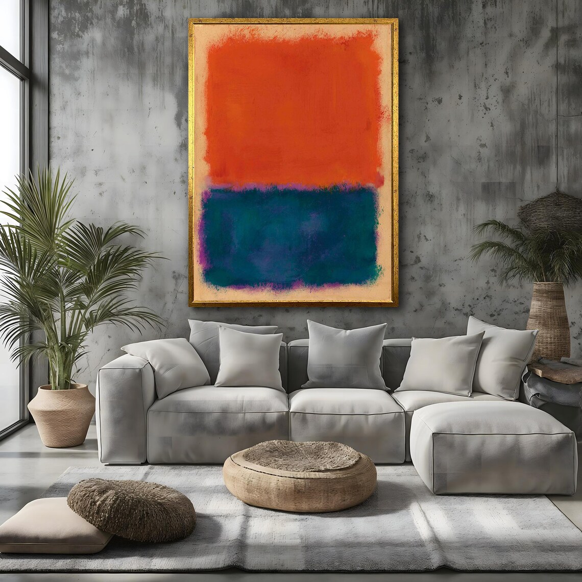 Stunning Mark Rothko Abstract Print Modern Wall Art Orange And Teal Framed And Ready To Hang Unique Gift - Image 4