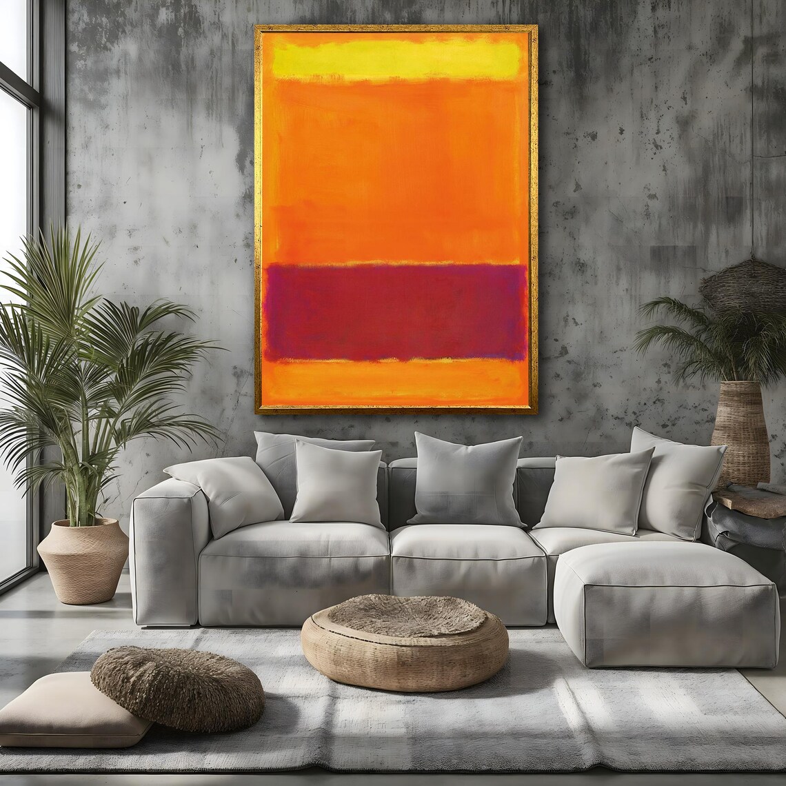 Mark Rothko Art Abstract Modern Wall Art Abstract Wall Art Red And Orange Artwork Expressionism Painting Stylish Wall Decor Gift - Image 4