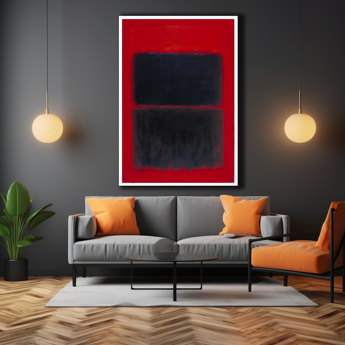 Mark Rothko Red Abstract Print Minimal Decor Red And Black Wall Decor Modern Wall Art Ready To Hang Unique Home Decor Gift - Image 2