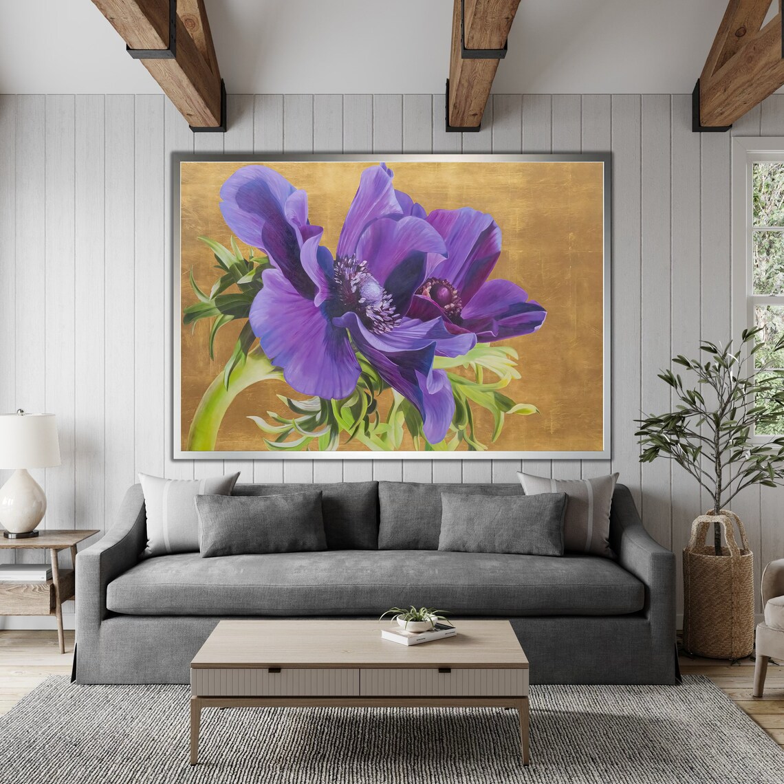 Purple Violet Print Vibrant Exotic Floral Wall Art Purple Violet Art Majestic Living Room Painting Perfect Art Lover Gift - Image 4