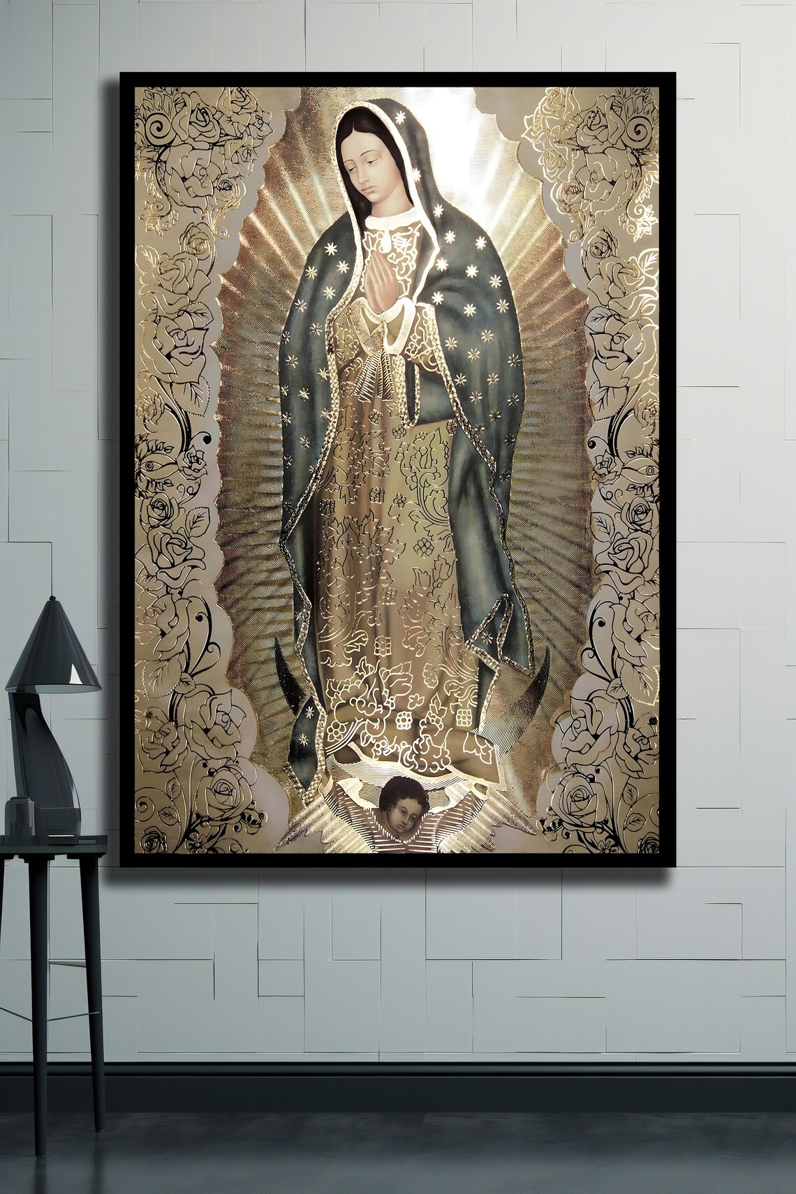 Our Lady Of Guadalupe Religious Art Golden Marian Devotion Catholic Wall Print - Image 2