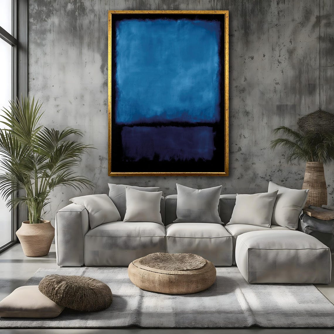 Mark Rothko Deep Blue Over Black Color Field Abstract Art Poster - Image 3