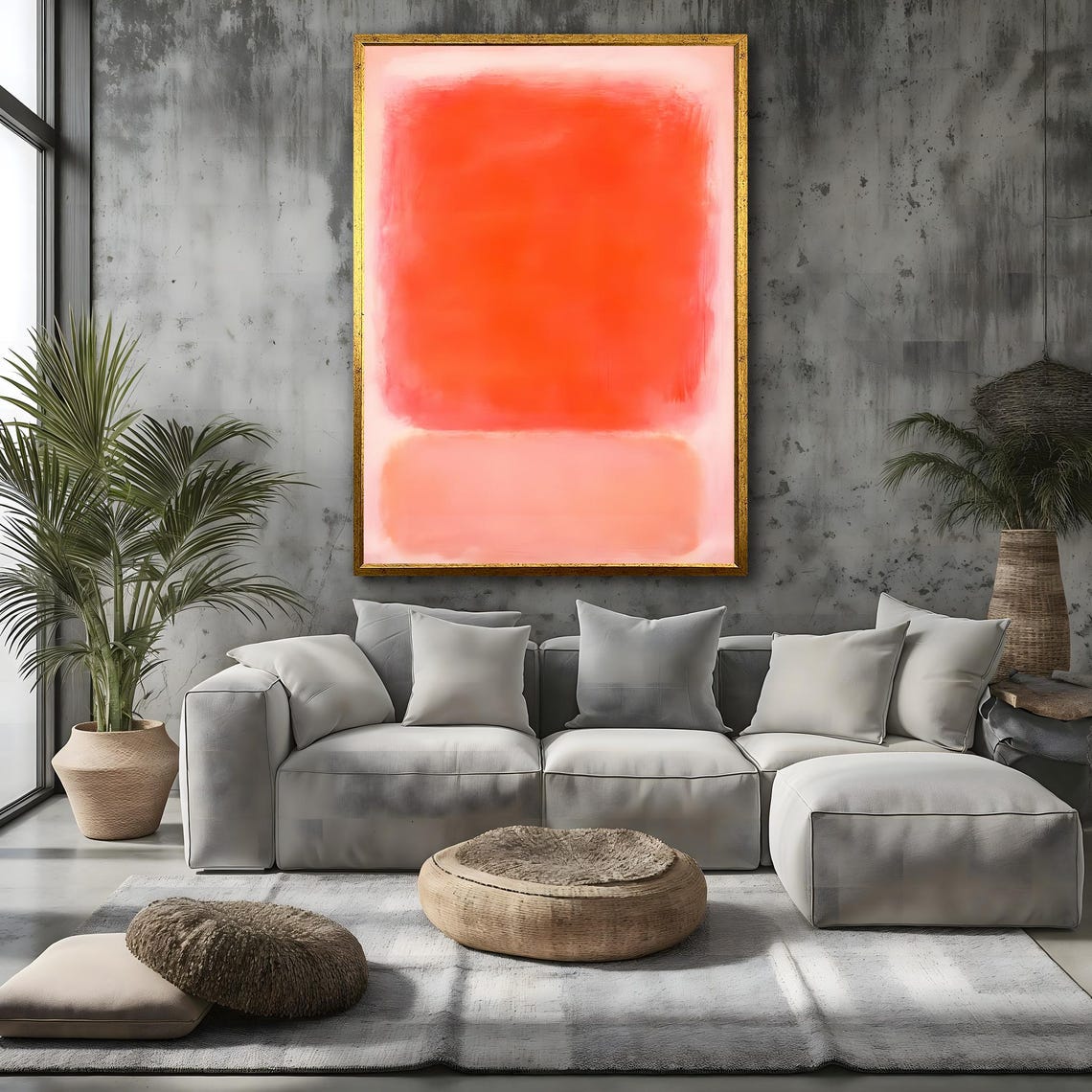 Mark Rothko Coral Red Color Field Soft Abstract Minimalist Poster - Image 3