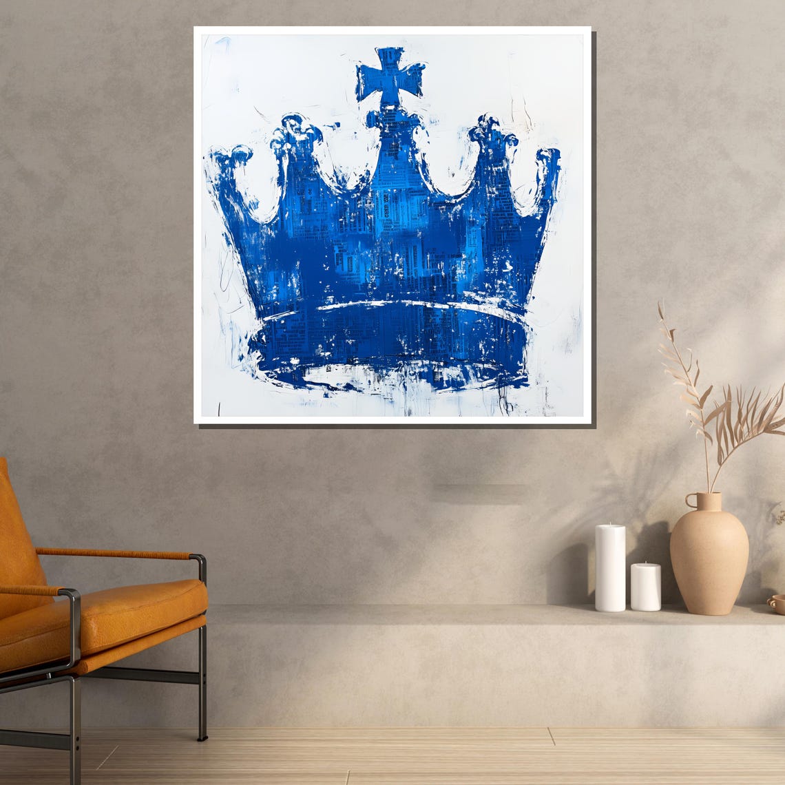 Basquiat Style Blue Crown Royal Pop Art Graffiti Modern Art Print - Image 3