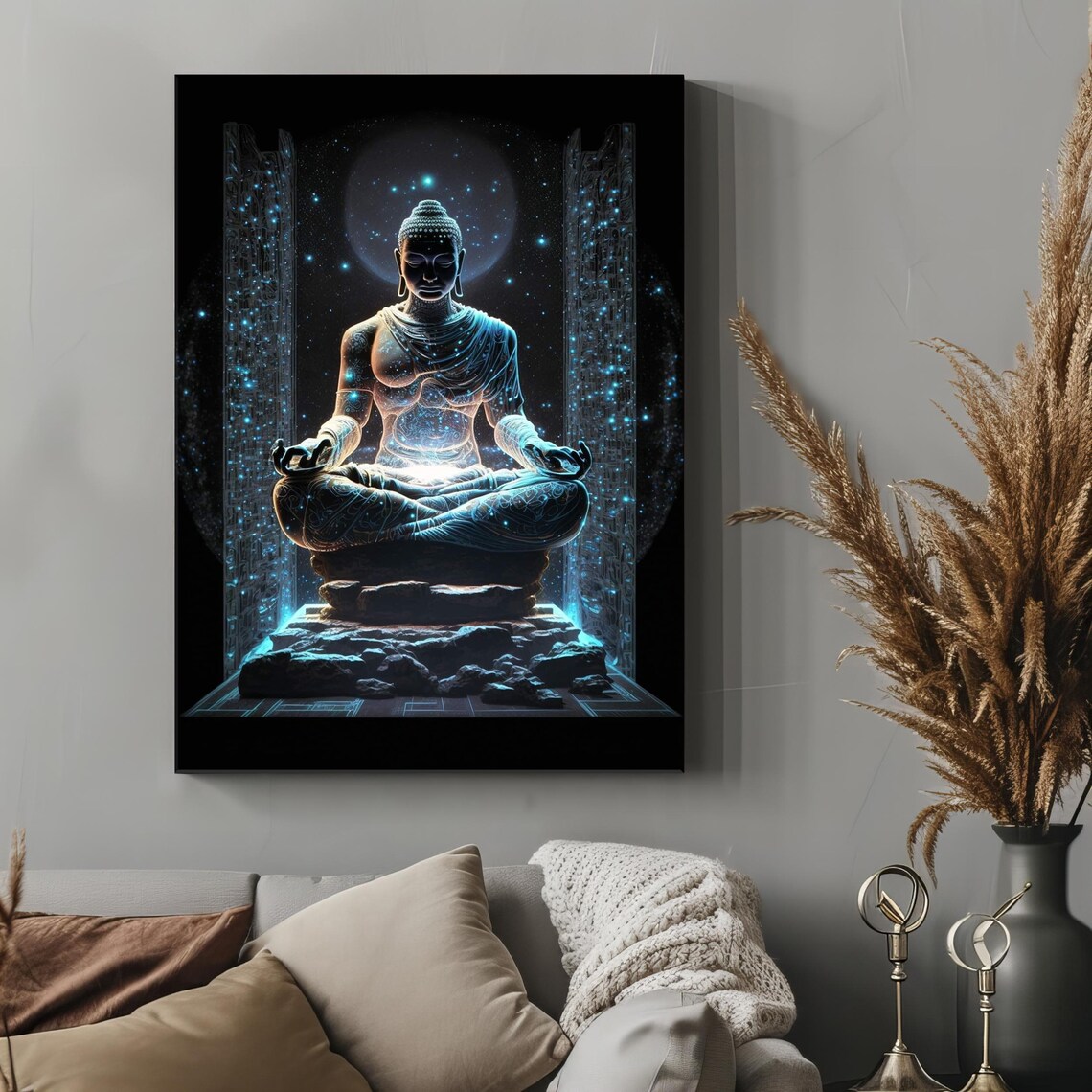 Cosmic Buddha Art Print, Celestial Meditation Decor - Image 4