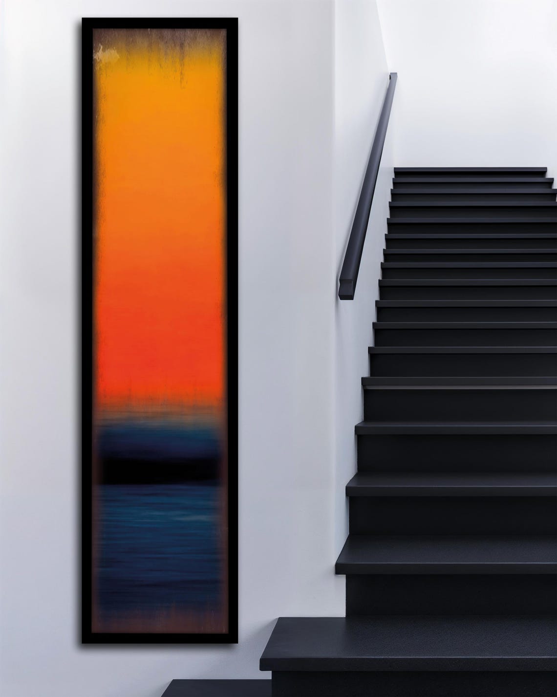 Rothko Style Sunset Gradient Orange Red Blue Abstract Art Poster - Image 3