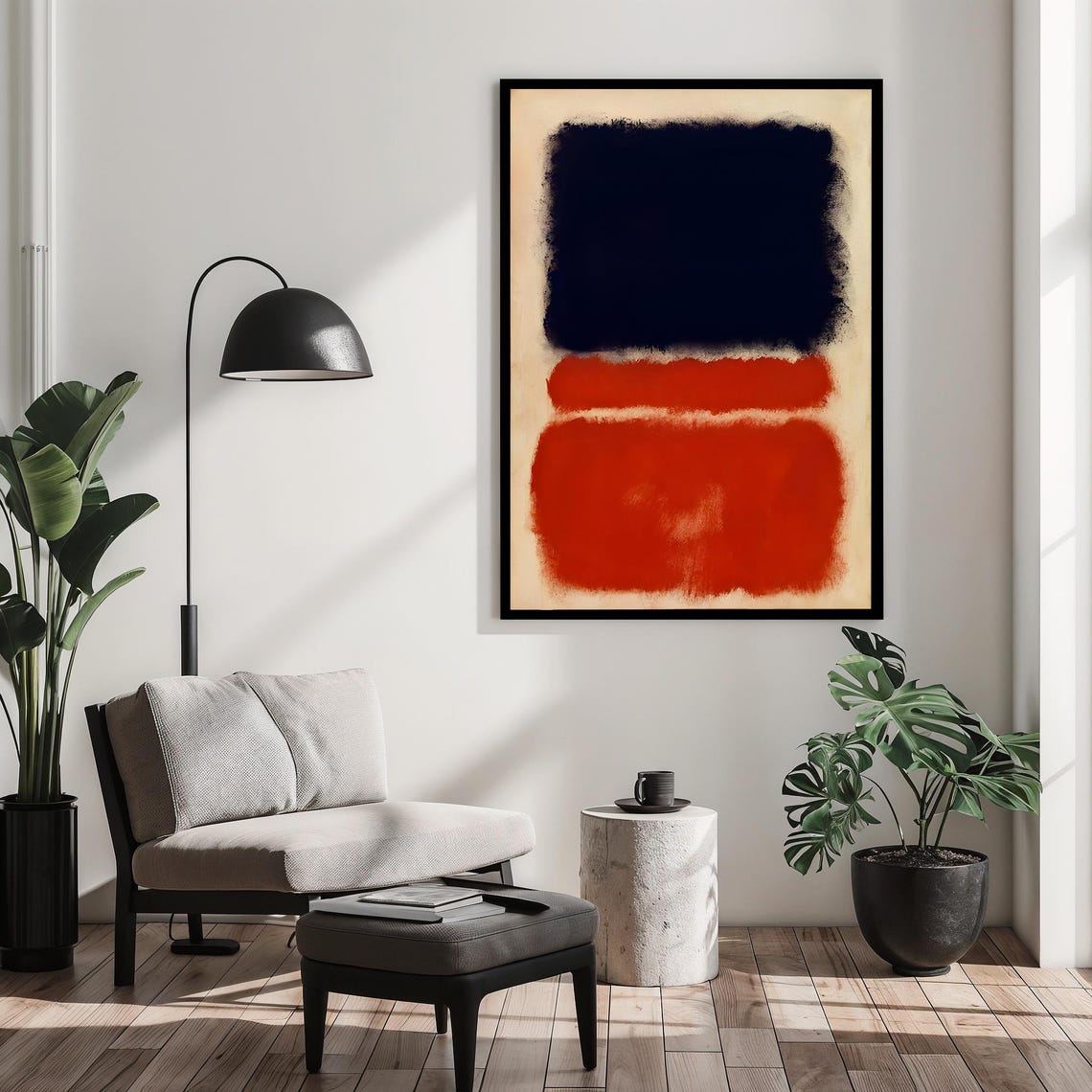 Wall Art Bold Mark Rothko Abstract Painting Mark Rothko Artwork Modern Red Black Framed Ready To Hang Wall Decor Gift - Image 2