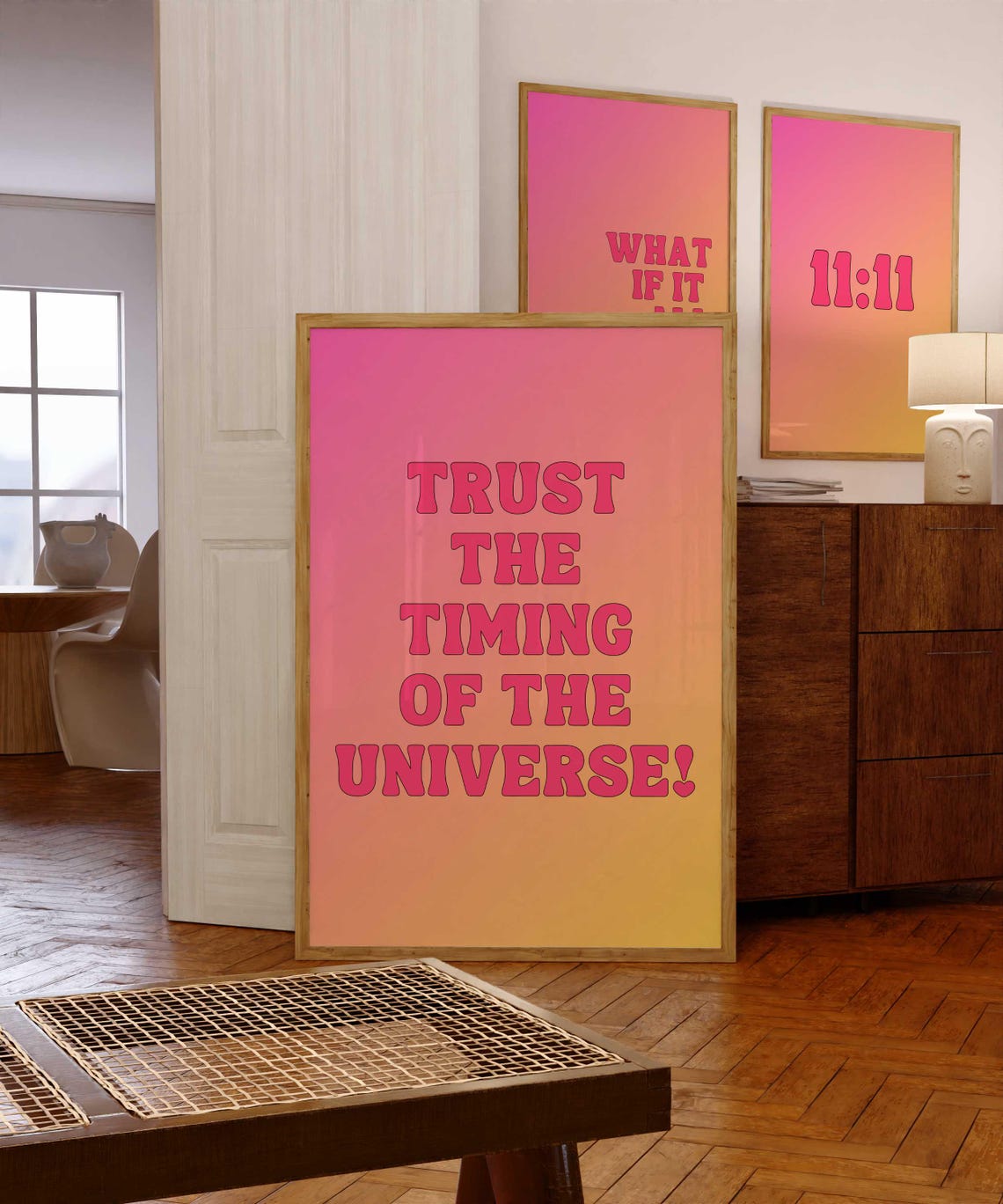 Trust The Timing Of The Universe Retro Gradient Affirmation Poster - Image 2