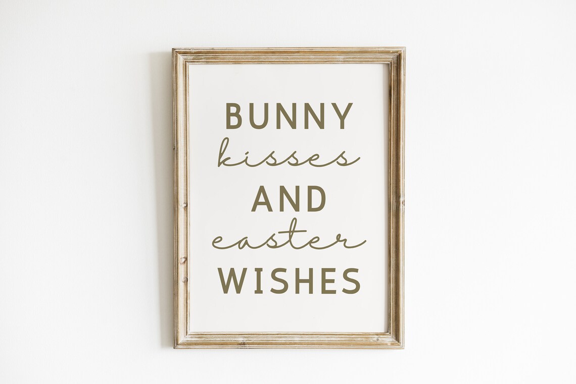 Easter Bunny Kisses, Spring Decor Art Print