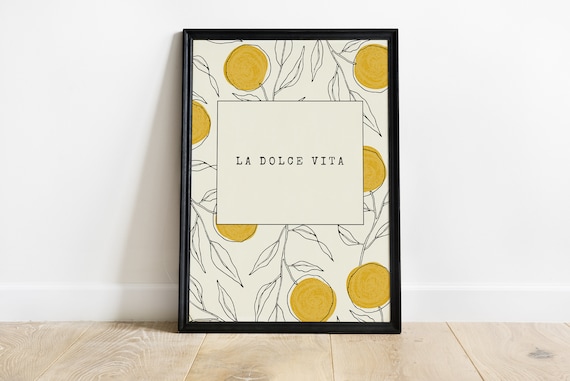 La Dolce Vita Italian Wall Art, Minimalist Art Print