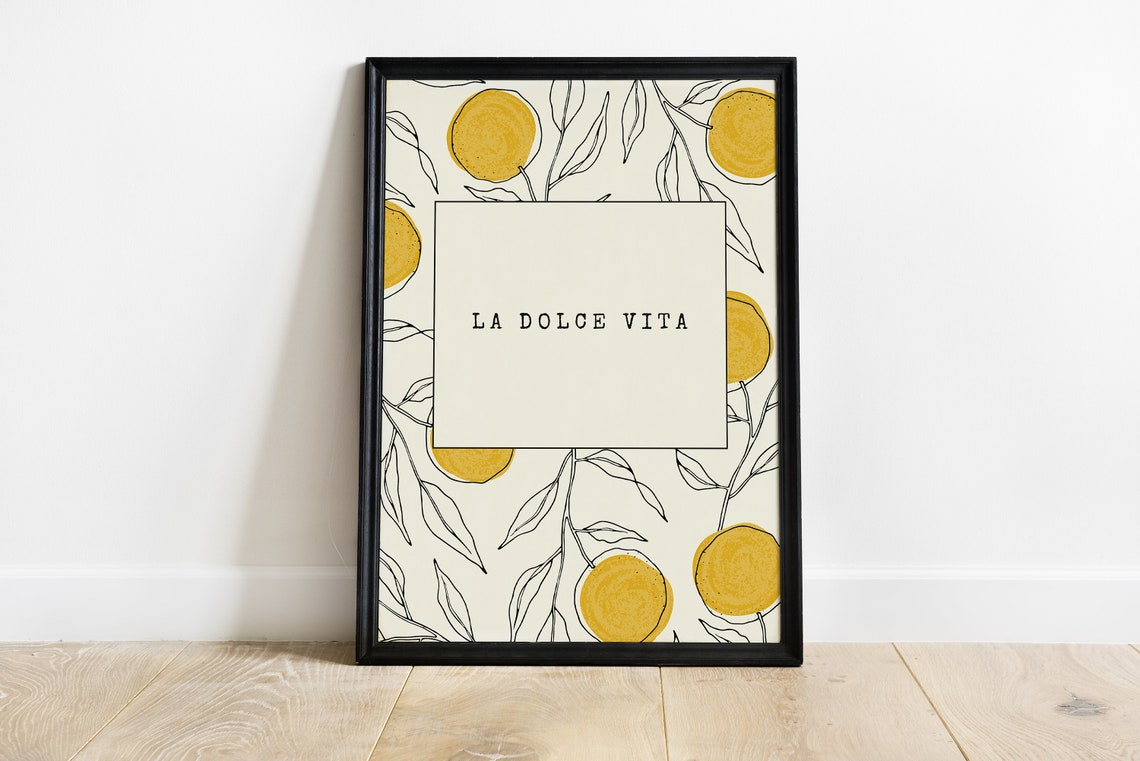 La Dolce Vita Italian Wall Art, Minimalist Art Print