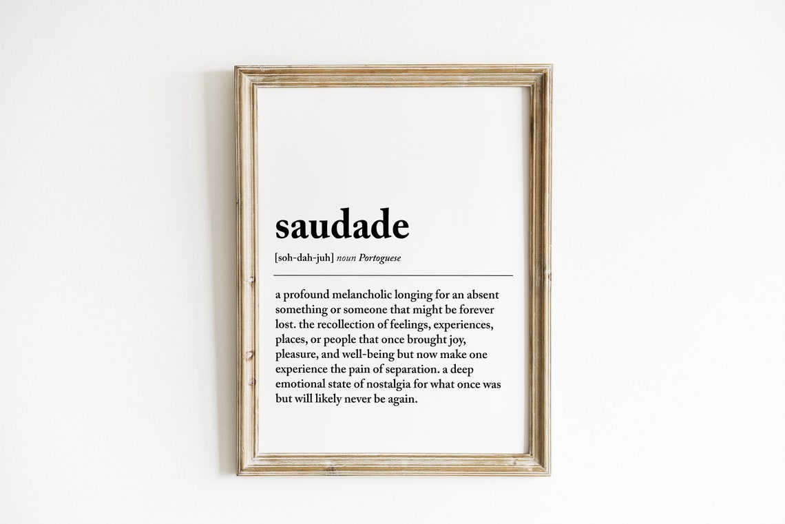 Saudade Definition, Portuguese Minimalist Poster