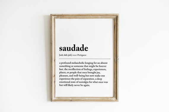 Saudade Definition, Portuguese Minimalist Poster