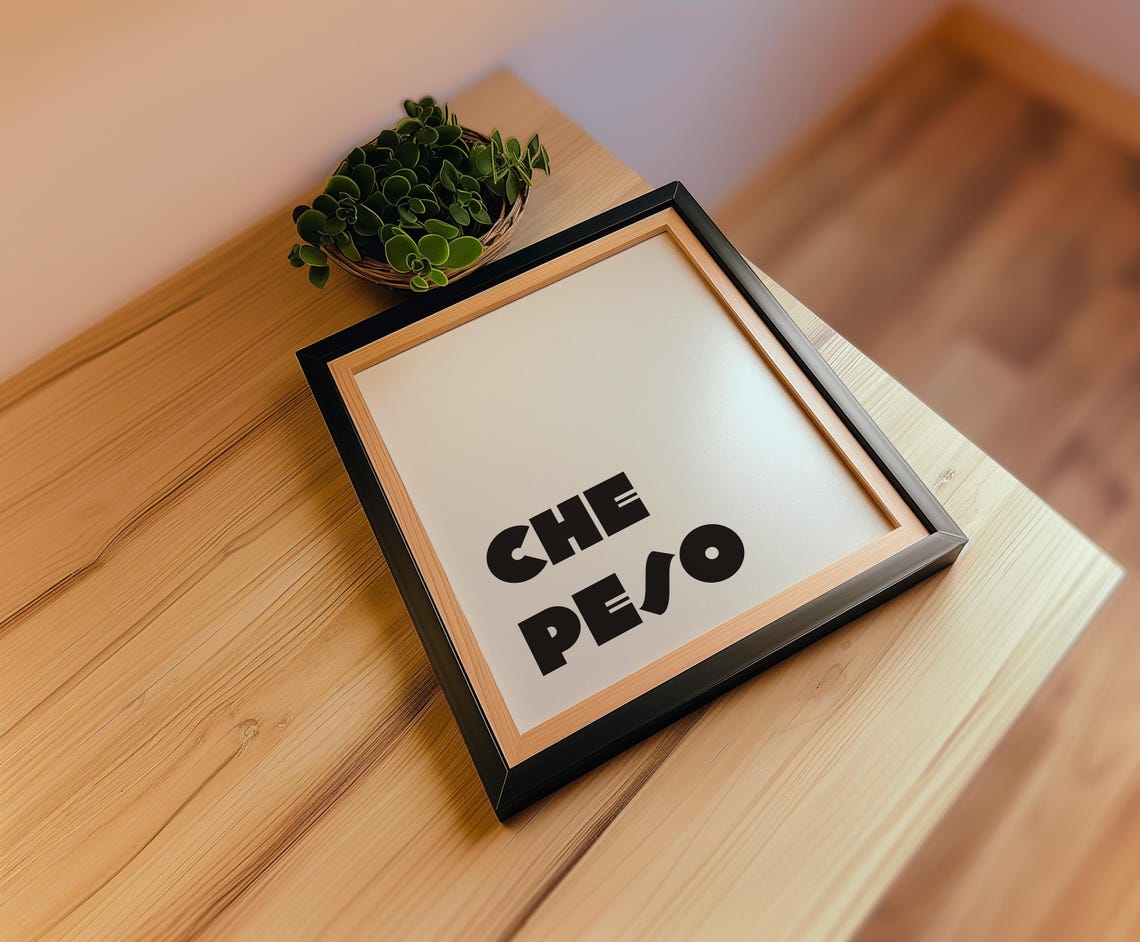 Che Peso Modern Typography Bold Black And White Wall Art Minimalist Funny Quote Contemporary Home Office Decor - Image 2