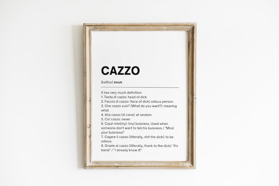 Cazzo Definition Italian Minimalist Wall Art Print