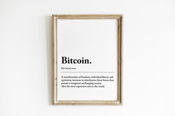 Bitcoin Definition Freedom Optimism Minimalist Crypto Wall Poster