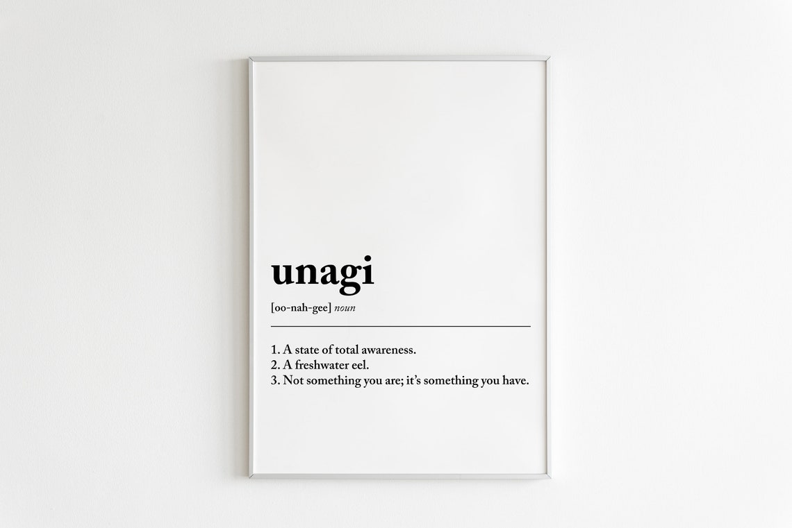 Unagi Funny Dictionary Definition, Scandi Art Print