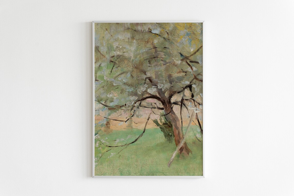 Vintage Tree Oil Painting, Impressionist Style - Image 2