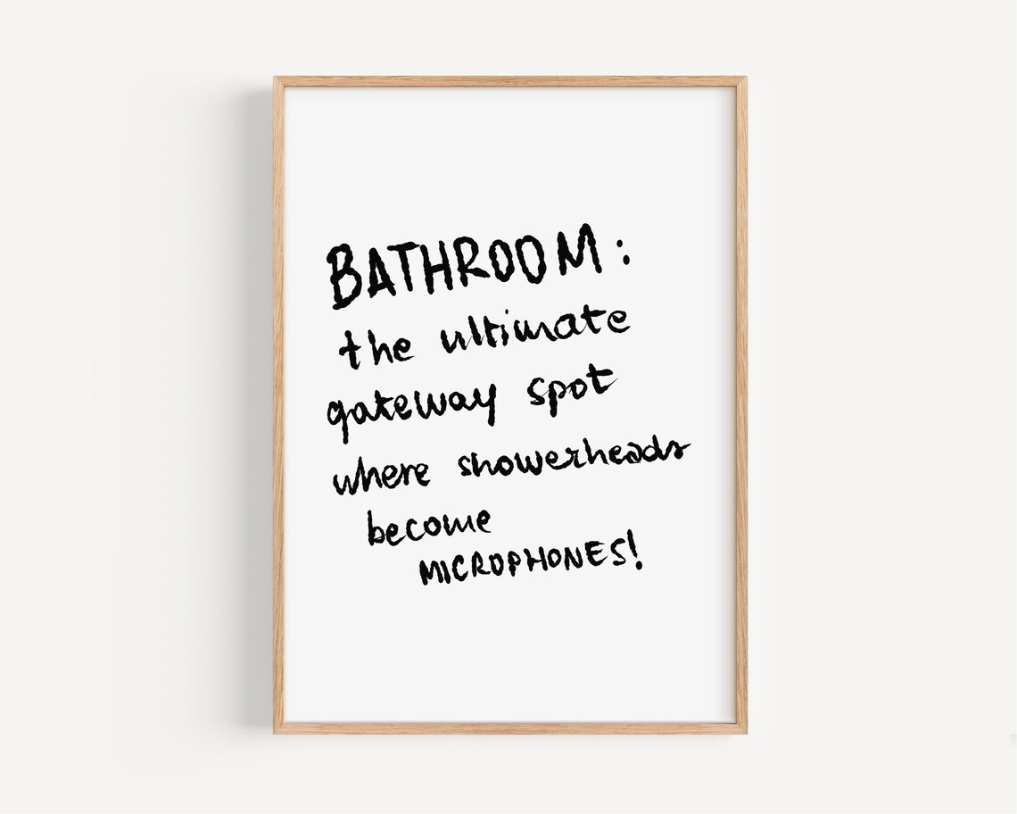 Funny Bathroom Karaoke, Minimalist Humorous Quote