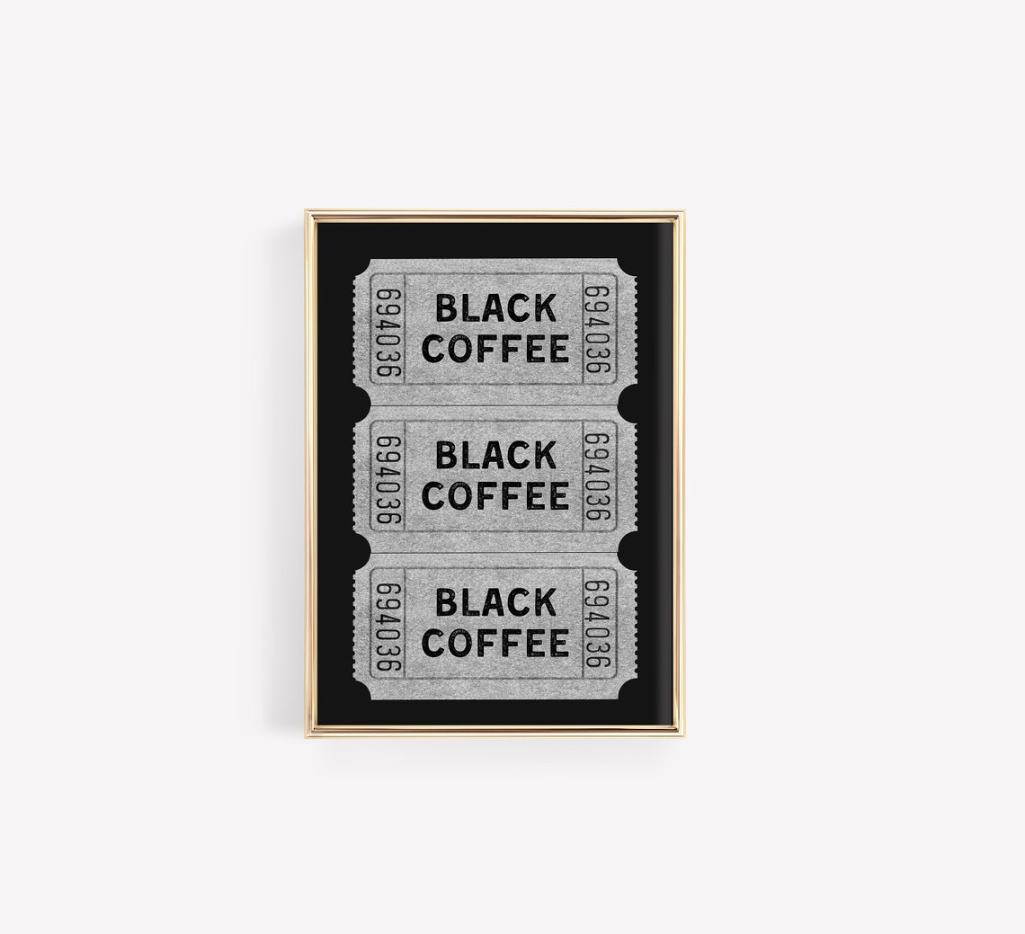 Black Coffee Vintage Ticket Trio Retro Kitchen Cafe Wall Art - Image 2