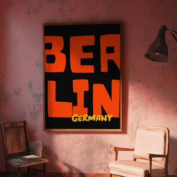 Berlin Germany Wall Art Bold Typography Poster Instant Home Decor For Living Room Office Bedroom Berlin Gift