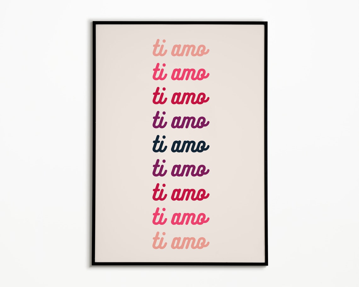 Ti Amo Italian Valentine Art Print, Pink Love Decor - Image 2