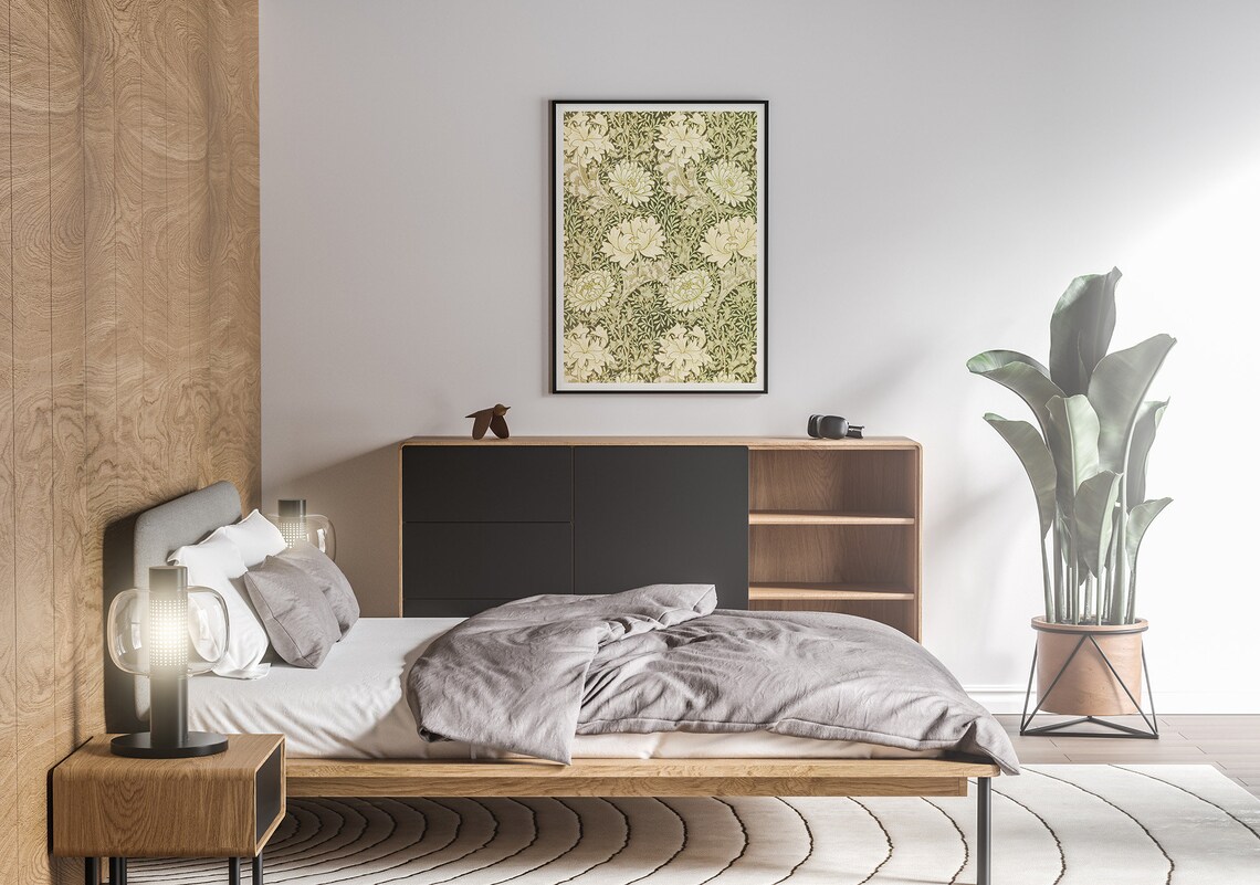 William Morris Chrysanthemum Pattern, Art Nouveau Poster - Image 4