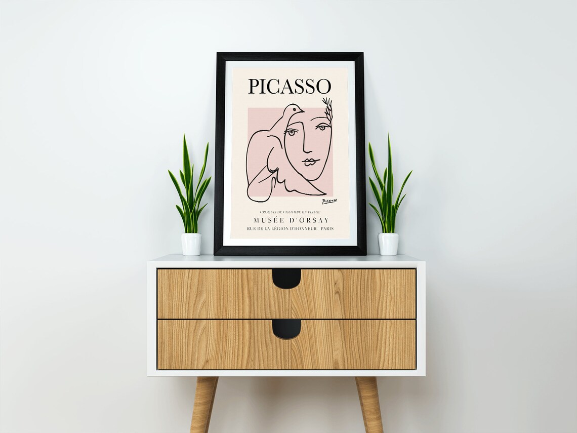 Picasso Exhibition Vintage Line Art Poster - Image 3