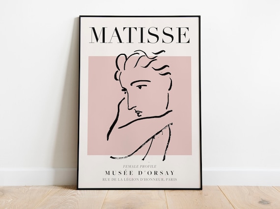 Matisse Female Profile Vintage Line Art Poster