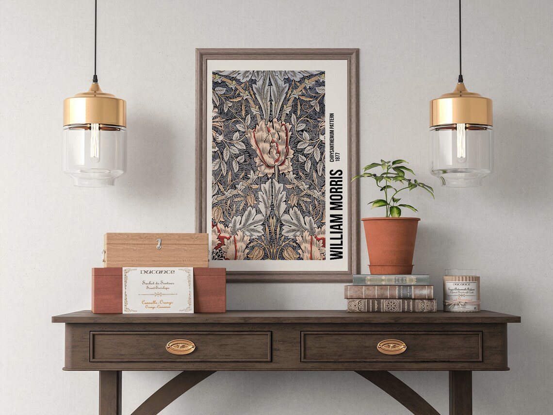 William Morris Exhibition Poster, Art Nouveau Honeysuckle - Image 4