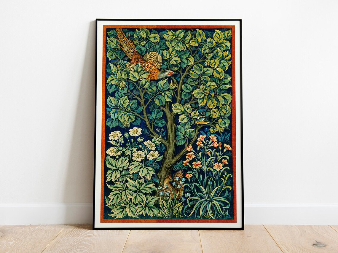 William Morris Cock Pheasant Art Nouveau Poster