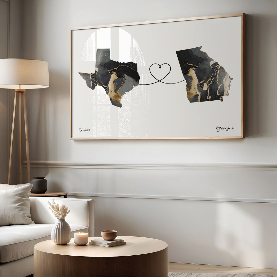 Texas To Georgia Map Poster, Travel Art Print - Image 2