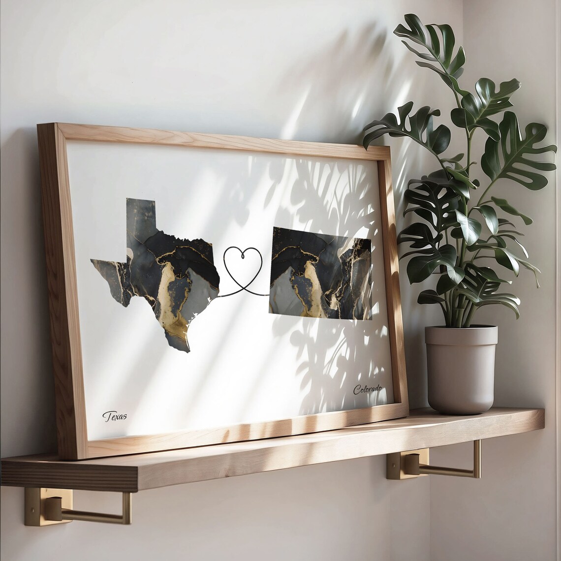 Texas To Colorado Map Poster, Travel Art Print - Image 3