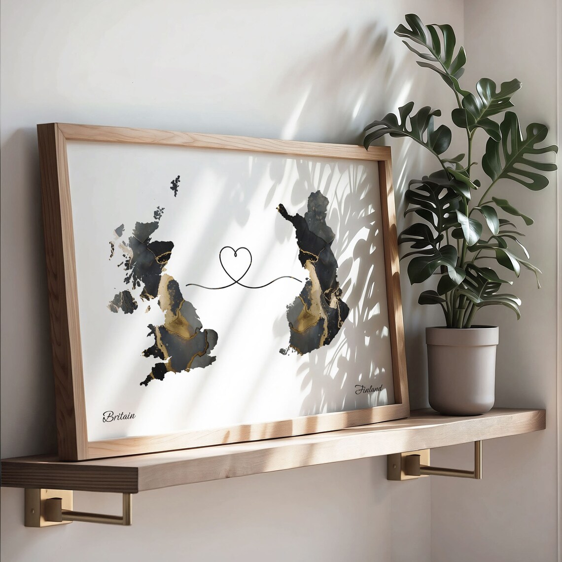 Britain To Finland Map Poster, Continental Travel Art - Image 3