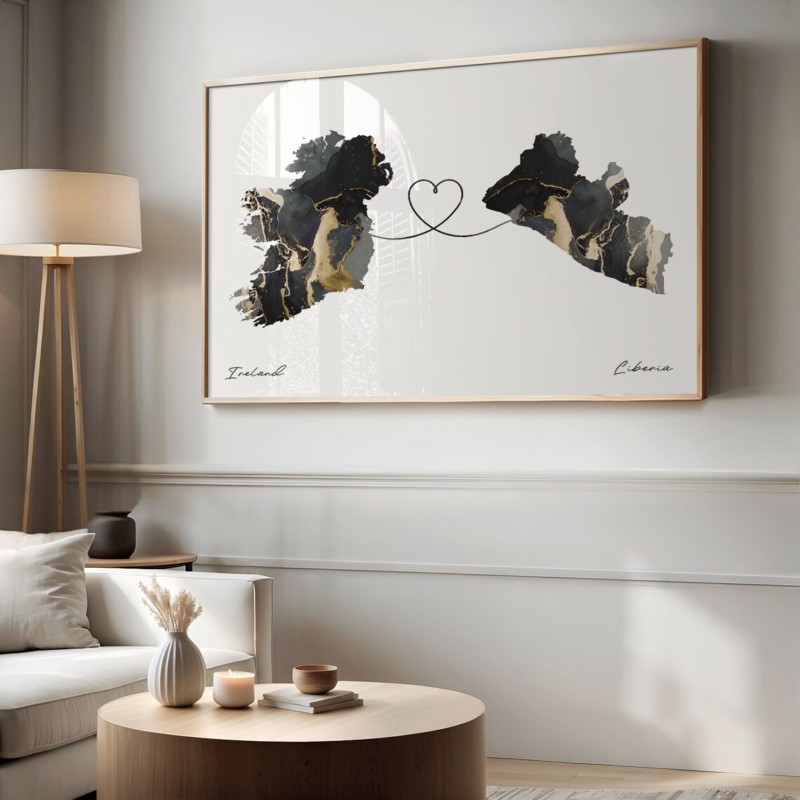Ireland To Liberia Countries Map Travel Art Print - Image 2