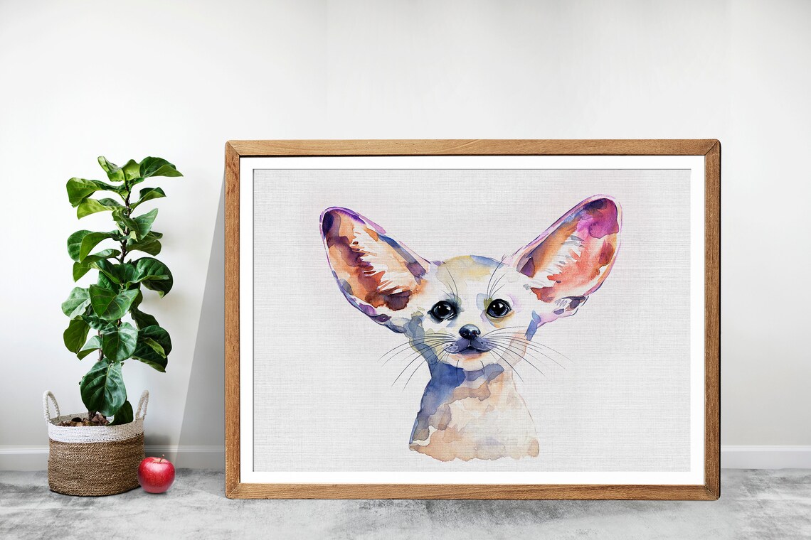 Fennec Fox Watercolor Animal Art Print - Image 4