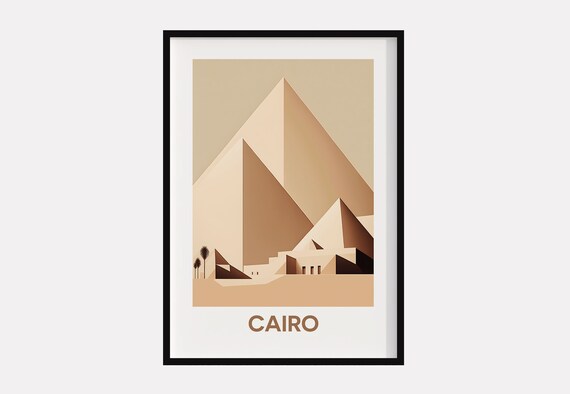 Egypt Travel Poster Egypt Poster Poster Cairo Poster Travel Wall Art Pyramids Travel Poster