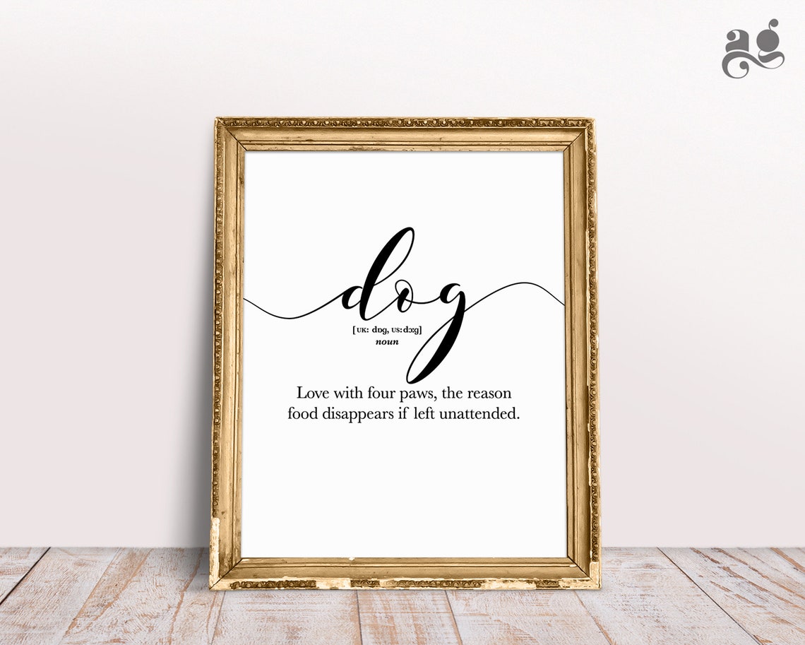 Funny Dog Definition Love With Four Paws Pet Lover Gift Poster - Image 3