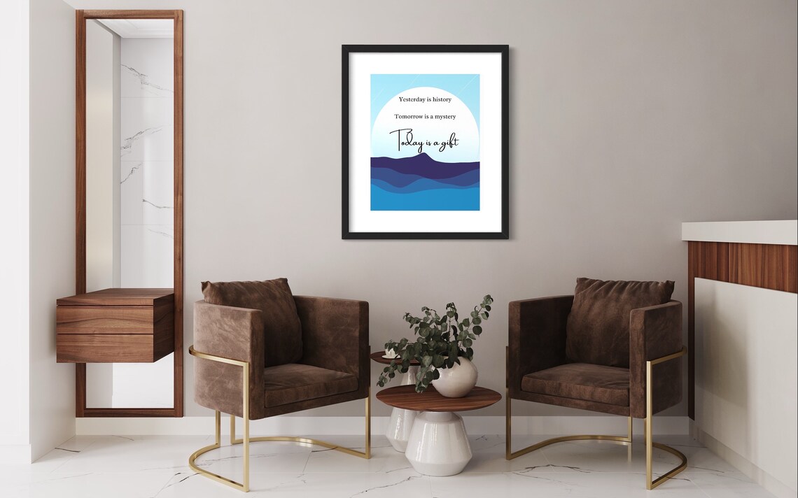 Today Is A Gift Inspirational Quote, Office Decor - Image 2