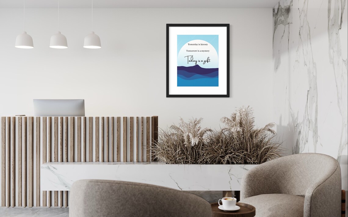 Today Is A Gift Inspirational Quote, Office Decor - Image 3