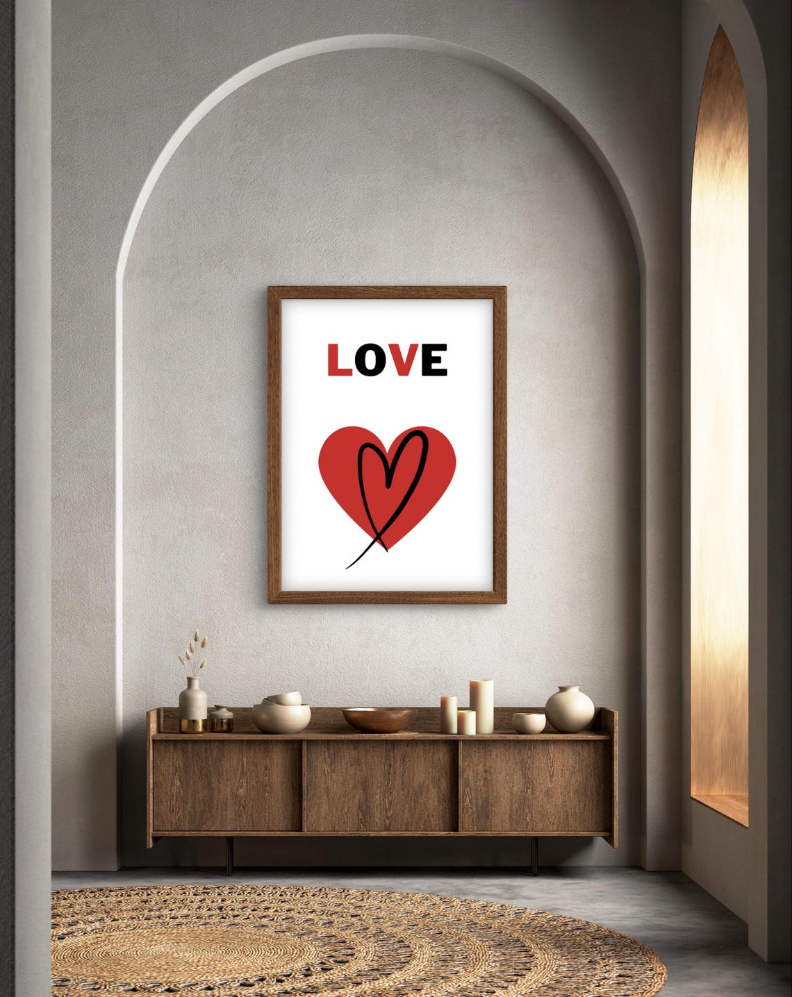 Love In Black Red Valentines Art Print - Image 3