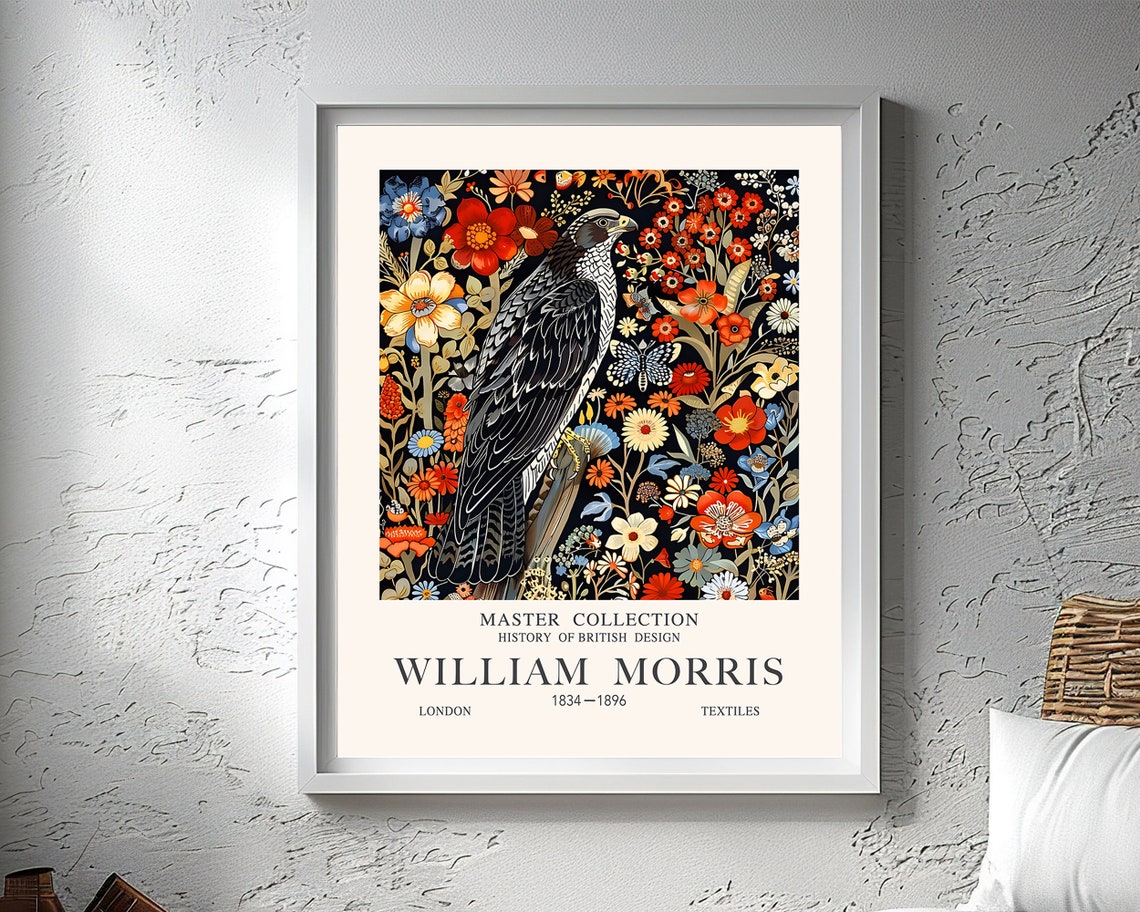 William Morris Master Collection Black Falcon Floral Art Poster